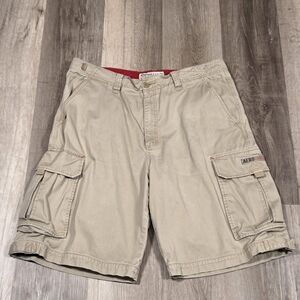 VINTAGE men's khaki cargo shorts Sz 36, Y2K